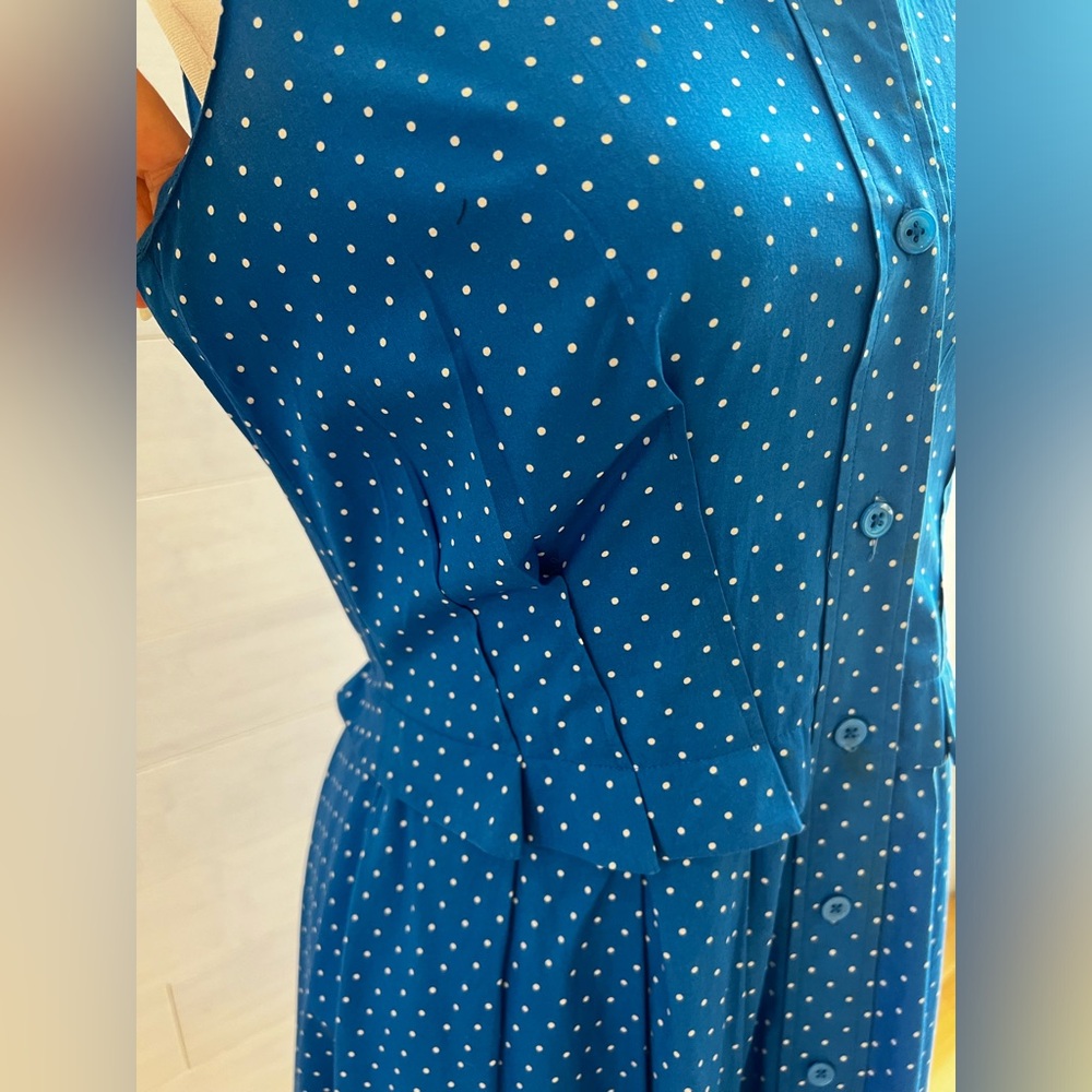 Michael Kors Collection Blue Polka dot cotton dress - Picture 4 of 10